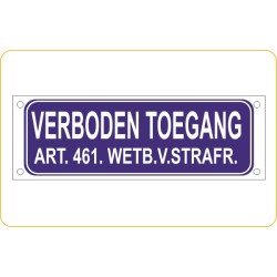 Pictogrambordje Verboden te...